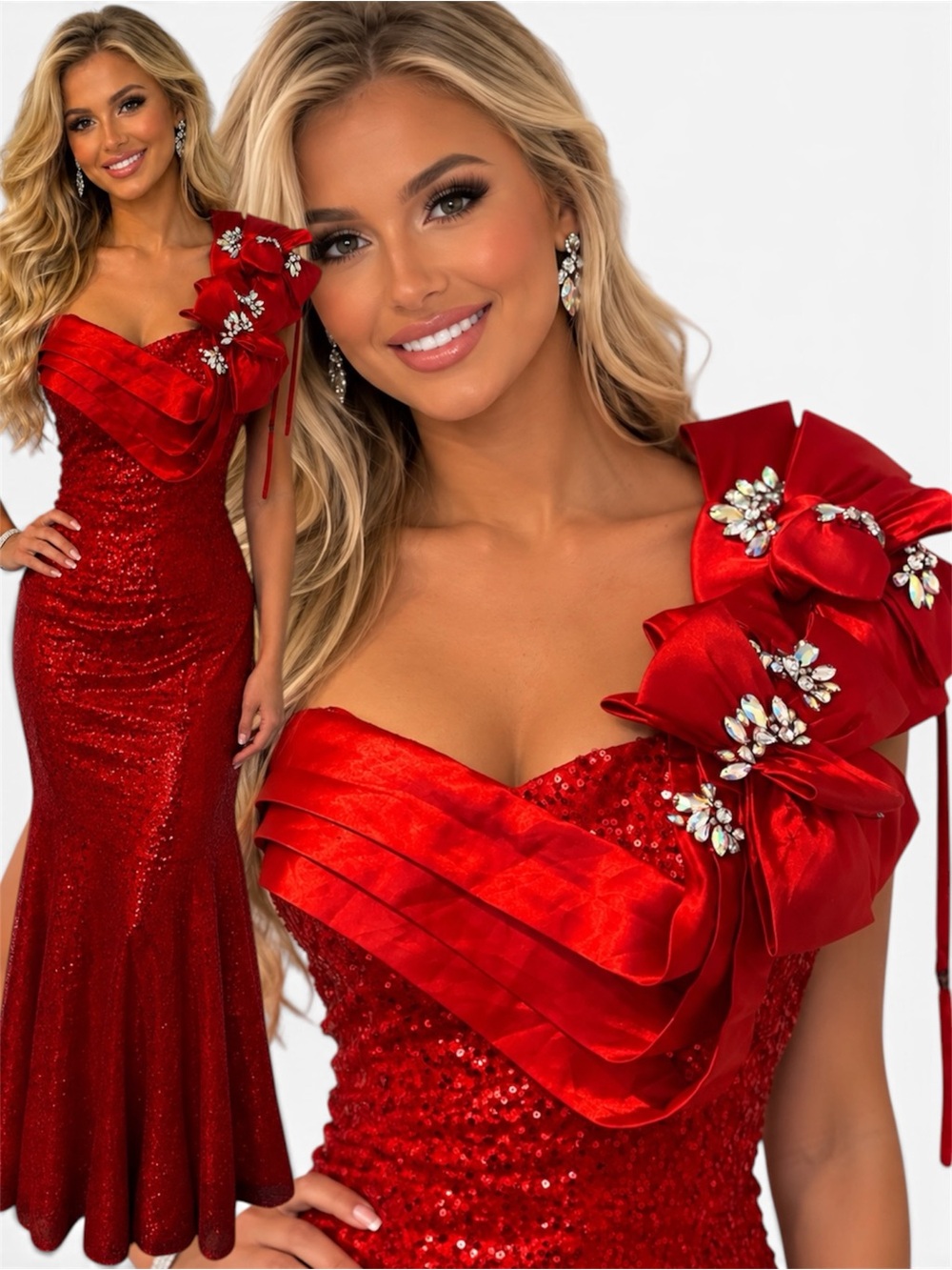 Tony Bowls Beaded One Shoulder Prom Pageant Evening Black Tie Event Maxi Dress